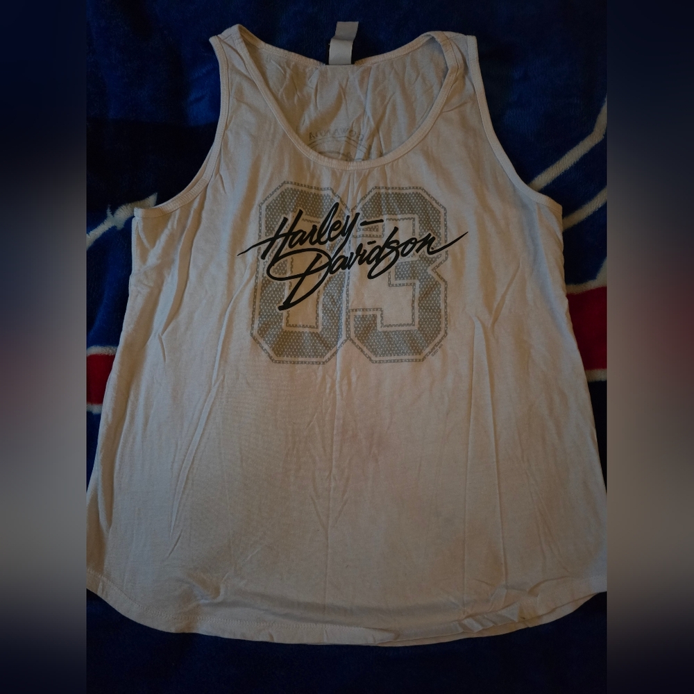 Harley-Davidson White Tank Top with Logo